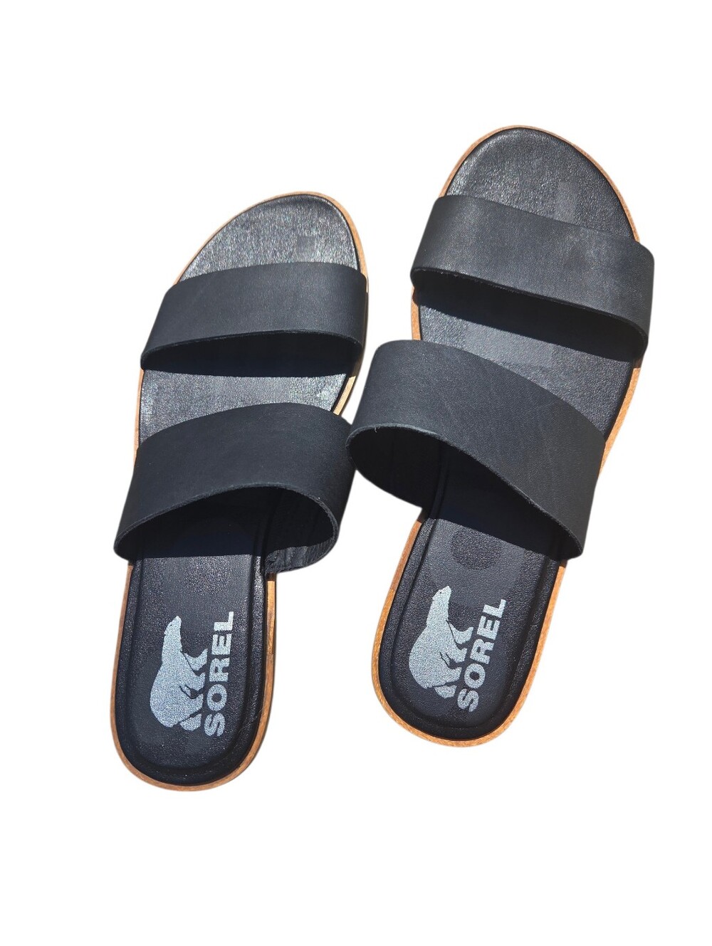 Sorel - Women's Ella II Leather Strappy Flat Slide Sandals - Picture 4 of 6